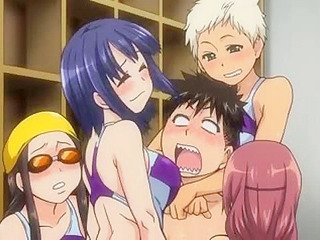 Peace Hame! 2 - Hentai swimmer schoolgirls reverse gangbang student in locker room